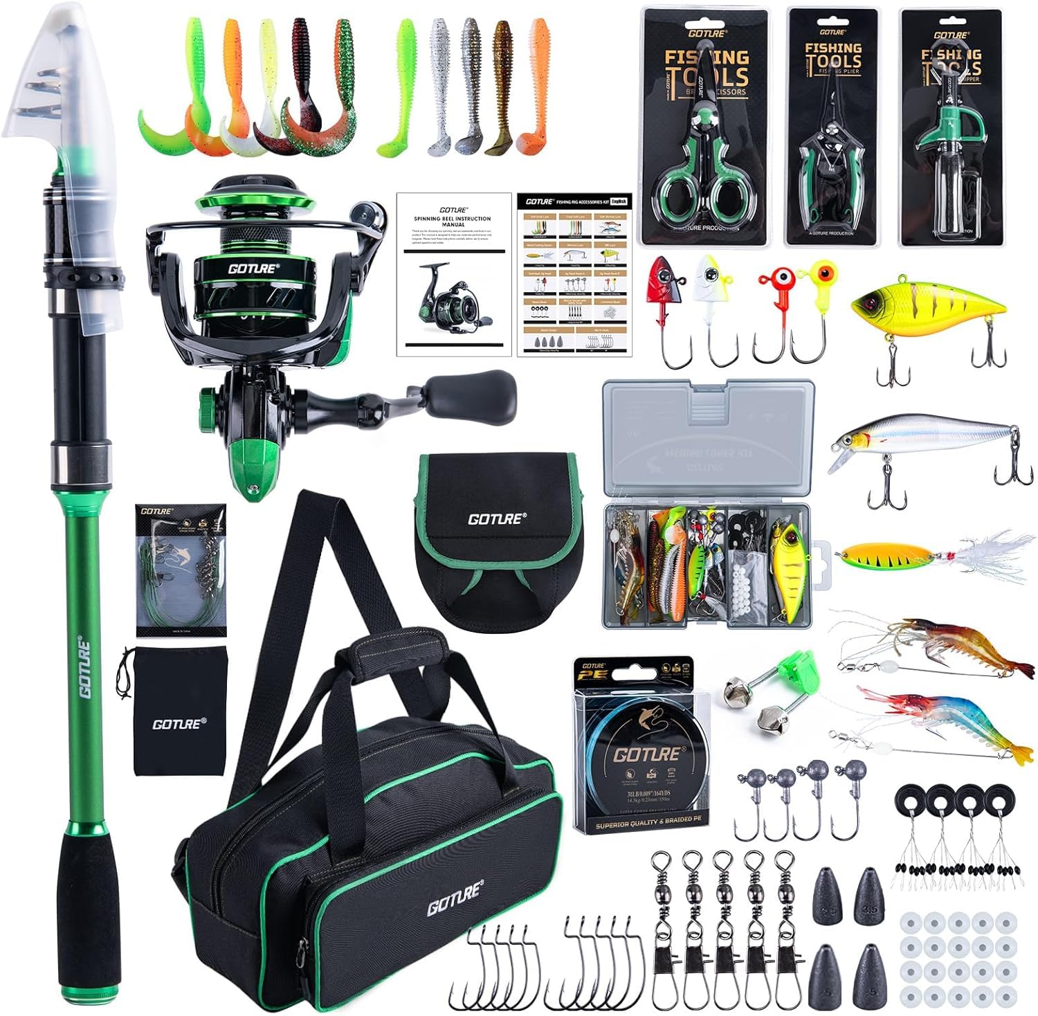 Goture 1.8M-2.7M Carbon Telesc - đánh giá và giá Bass Fishing Lure